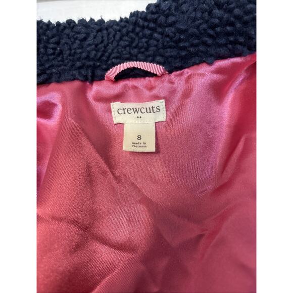 J Crew Kids Silky Warm Plush Sherpa Fleece Pink Satin Preppy Gold Tone Vest 8 - Picture 3 of 8